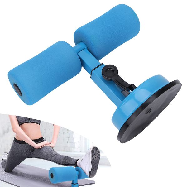 Yinhing Sit Up Bar for Floor, Abdominal Muscle Exercise, Portable Body Shaping Sit‑Up Tool, Sit Up Training Device, Adjustable Sit Up Equipment with Sit-Up Foot Holder(blue)