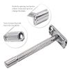 Safety Razor/shaver/shaving tool/Butterfly men's razor Kit, Chrome Long Handle Butterfly Open Double Edge Safety Razor Men's Shaver (1 Razor, 1 H3 Razor Stand and 1pc Genuine Leather Case)