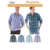Simplicity Pattern 1544 Men's Shirt with Fabric Variations Sizes 44-52 Chest