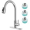 Single Handle Kitchen Faucet w Pull down Sprayer, Brushed Nickel & SUS304 Stainl
