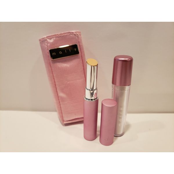 Mally Concealer Stick, Setting Powder And Pouch Fair/Light 0.07 Oz