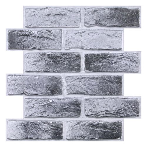 Commomy Peel and Stick Brick Backsplash - 10 pcs 11.8”x 11.8”Small Size PVC Printable Faux Brick Wall Panels Brick Wallpaper Wall Tile for Kitchen,Bedroom,Bathroom,Living Room,Fireplace,RV
