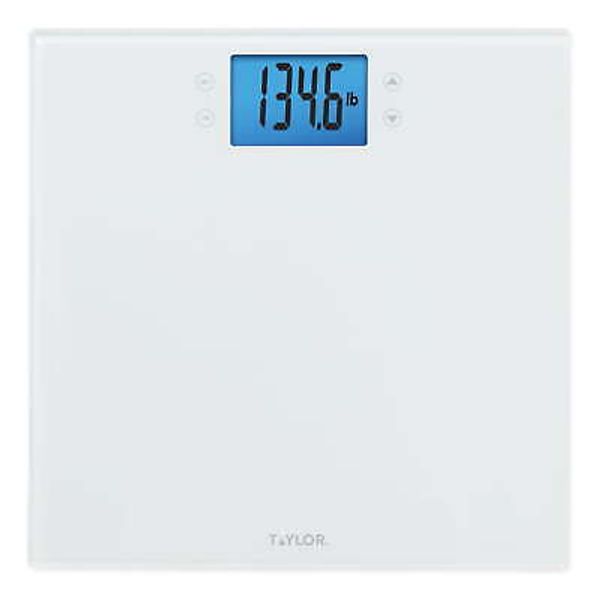 11.8" X 11.8" 400 Lb Glass Digital Wellness Scale Battery Powered White Home