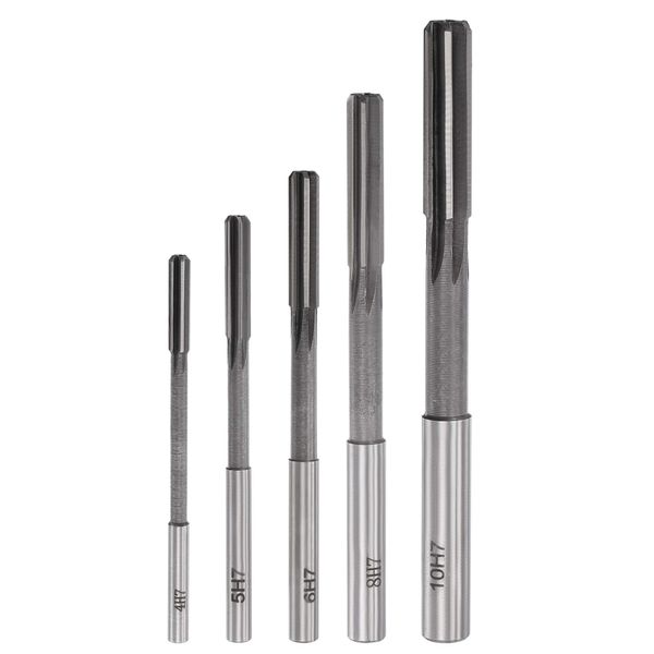 uxcell Chucking Reamer Set Lathe Machine Reamer Straight Flute Milling Cutter High Speed Steel H7 Tolerance (4mm 5mm 6mm 8mm 10mm) 5pcs