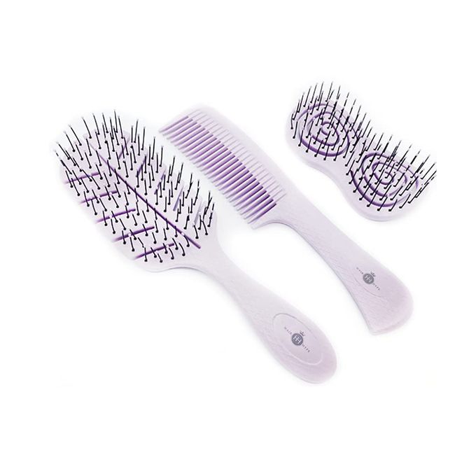 Hair Hype Detangling Hairbrush Eco Friendly (Set of all 3 Pink)