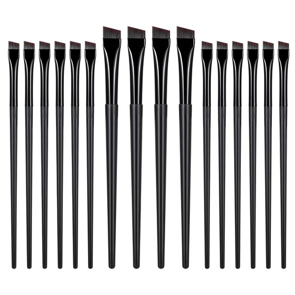 16Pcs Flat Eyebrow Tint Brush Ultra Thin Angled Eyeliner Brush Angled Eyebrow Brush Applicator Set Thin Eyeliner Eyeshadow Makeup Brush for Beauty Eye Cosmetic Makeup Tool