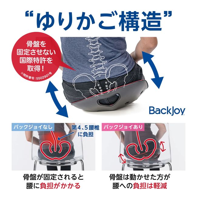 Backjoy Posture Correcting Pelvic Support Seat, Regular size, Pelvic Correction, Stoops, Lower Back Pain