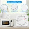 2-Piece Kitchen Timers - 60 Min Square Mechanical Alarm Reminder, Wind Up Count Down Timer, Plastic for Baking & Exercise