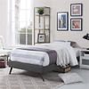 Pemberly Row Mid-Century Fabric Upholstered Twin Platform Bed in Gray