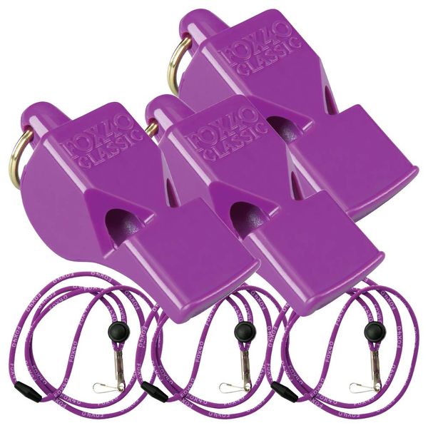 Fox 40 Classic w/Breakaway Lanyard 3 Pack (Purple)