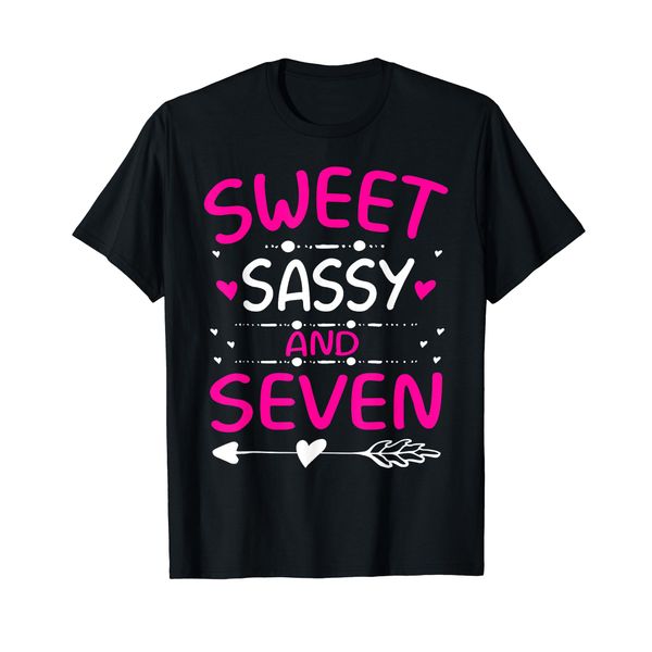 Happy 7th Birthday Sweet Sassy and Seven Girls 7 Years Old T-Shirt