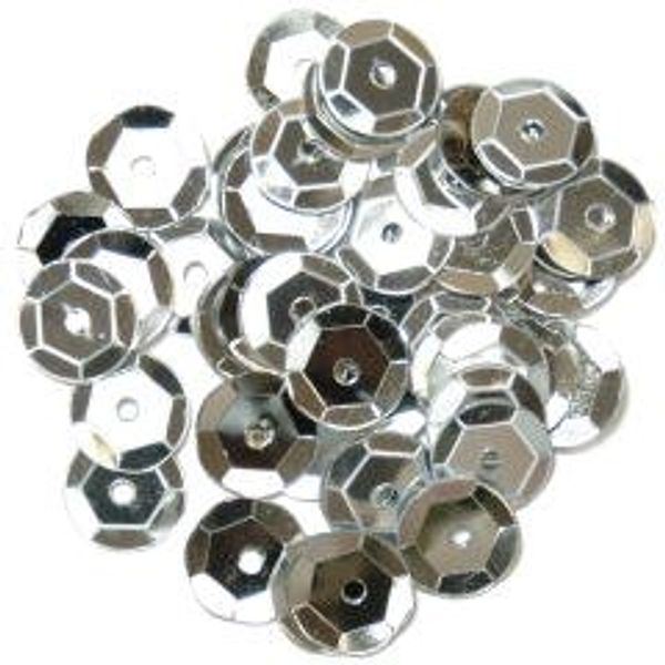 Cup Sequins 8mm Silver