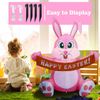 5’FT Easter Inflatables Outdoor Decorations Easter Bunny LED Blow Up Yard Decor