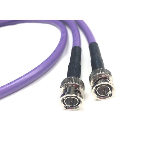 Custom Cable Connection 10 Foot Belden 1694A 6G HD-SDI RG6 BNC Cable (75 Ohm) Purple Jacket