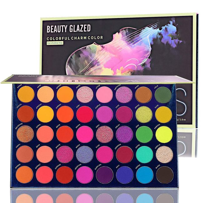 Eyeshadow Palette, Matte and Shimmer Make Up Eyeshadow Makeup Palette,Pigmented Eye Makeup Metallic Natural Eye Shadows Pallet Cosmetics Long Last Waterproof (ColorVibes Palette-40 Colors)