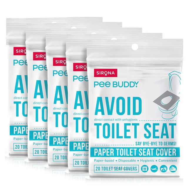 PeeBuddy Disposable Toilet Seat Covers - 100 Seat Covers White