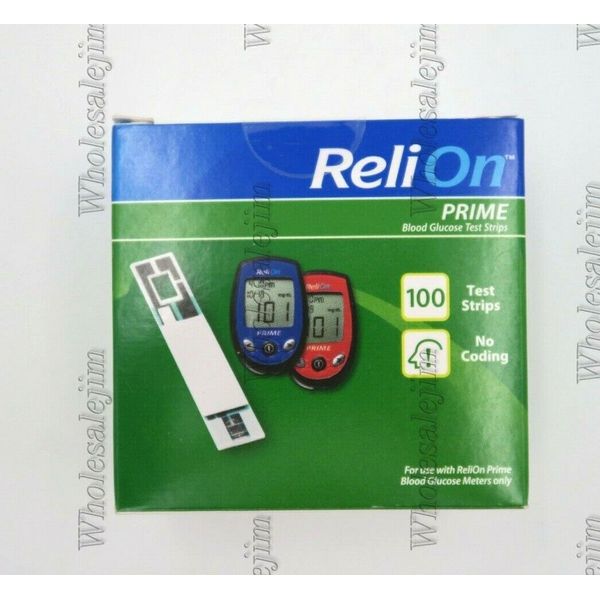 ReliOn Prime Blood Glucose Test Strips 100 Glucose Test Strips Exp. 02/2025^ New