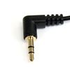 StarTech.com 3 feet Slim 3.5mm Right Angle Stereo Audio Cable - M/M, Black