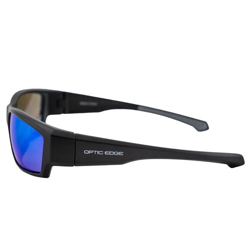 Optic Edge Cliff Weil Freelance Wraparound Sports & Motorcycle Sunglasses for Men or Women Matte Black Frame w/Dielectric Blue Mirror Lens