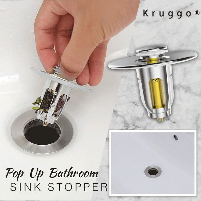 Stainless Steel Bathroom Pop-Up Drain Filter Hair Catcher Sink