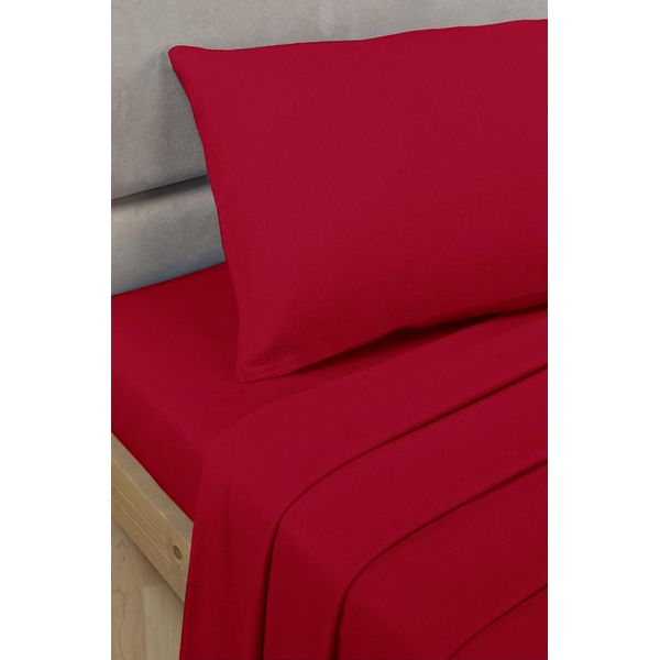 Bedding Heaven 2' 6" Percale Fitted Sheet. Red. Ideal for Bunk Bed, Small Single and Caravan Bed.