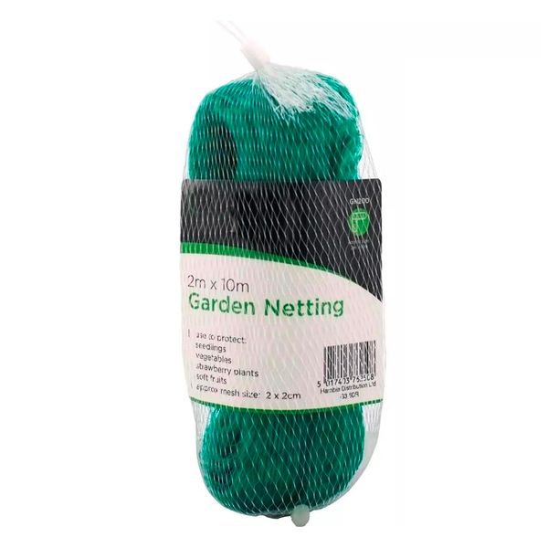 Green Garden Netting 2m x 10m, Protect Seedlings & Vegetables, 2x2cm Mesh Size, Lightweight & Durable, Pest Control & Plant Growth Support