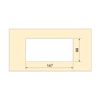 Emuca - Cable Organizers for Table, Rectangular, 160x80mm, recessed, Aluminium, White Painted
