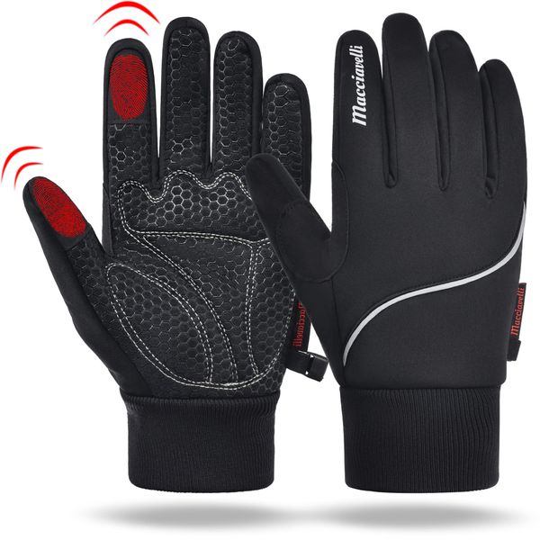 MACCIAVELLI® Fahrradhandschuhe Herren Winter - Warme Thermo Touchscreen Handschuhe für Radsport, Mountainbike und Rennrad - Winddicht, Wasserabweisend für Damen und Herren