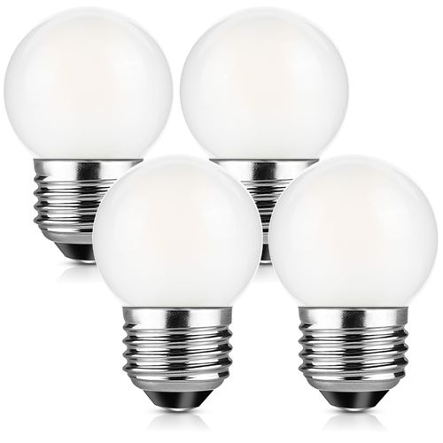 Guangyue Dimmable G40 3W Equivalent 25 Watt Led Edison Light Bulbs Mini Globe Bulb for Vanity Bathroom Nightstand Table Lamp, Frosted, Warm White 2700K,260Lumen,4 Pack