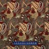 MICROFIBRES CARAVAN GARNET RED PAISLEY MATELASSE MULTIUSE FABRIC BY YARD 55"W