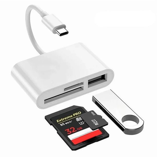 Pipestation USB C SD Card Reader | Micro SD Card/SD Card Reader | OTG Adapter 3-in-1 USB C Card Reader for SD SDHC SDXC RS-MMC MMC-Micro Micro SD Micro SDHC Micro SDXC | SD Card Reader USB C