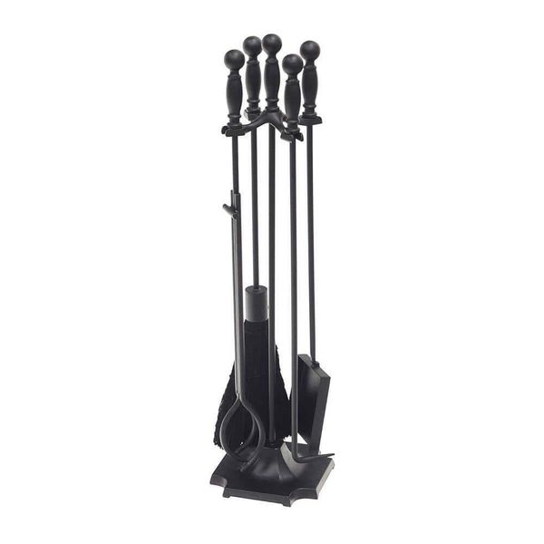 Achla Designs Fireplace Accessories 30.5'' 5-Piece Black Fireplace Tool Set