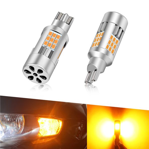 T16 LED Turn Signal, OPPLIGHT T16 W2.1 x 9.5d LED Turn Signal Valve, Genuine Amber, High Fla Prevention, Built-in Resistor, Built-in Cooling Fan, Vehicle Inspection, LED Turn Signal Ball, Noise