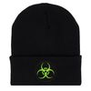 PATCHTOWN Neon Green Bio-Hazard Beanie Hat - Cold Weather Toboggan Cap/Ski Cap with Embroidered Biohazard Symbol