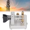 CW Key, Good Workmanship Easy Tapping Automatic Morse Code Key Carbon Fiber Paddles Silver Contact for Training (Silver)