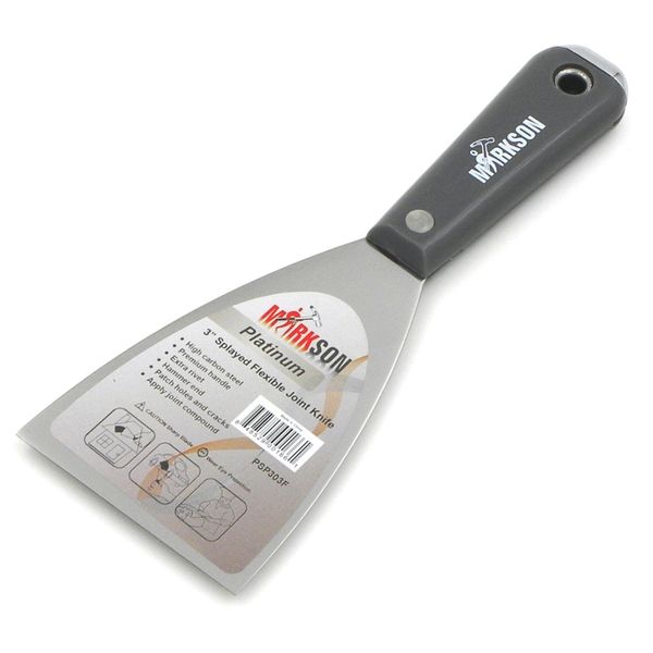 Platinum 3" Splayed Flexible Joint Knife, High Carbon Steel Blade, Premium Hammer End Handle, Ideal for Removing Putty & Opening Cracks