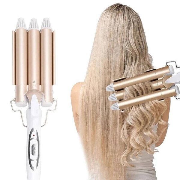 Hair Salon Ceramic 3 Triple Barrel Hair Wave Waver Curling Iron Curler Wand US