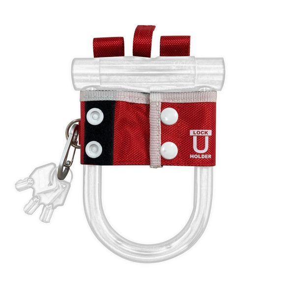 FOGLIA U-Lock Holder, Red, Red, U-shaped Lock, Keys, Bicycle