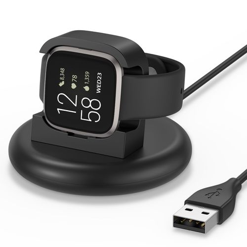 Vanjua Charger for Fitbit Versa 2 (Only), Replacement USB Charging Cable Dock Stand Compatible with Fitbit Versa 2 Smart Watch (Black)