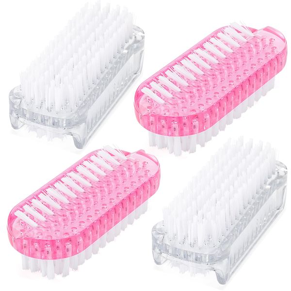 G2PLUS Two-Sided Hand Nail Brushes - 4 PCS Plastic Nail Brushes - Multi-color Hand Scrubbing Brushes- Clean Hand Brushes for Cleaning Nails