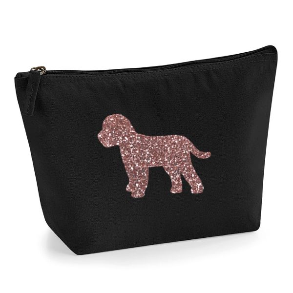 Cockapoo Make Up Bag, Black Canvas Cosmetic Pouch, Cockapoo Gift, Cockapoo Lover Gift, Mother's Day