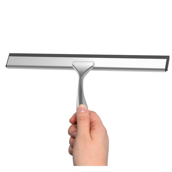 EISL BA0206 Shower Squeegee Stainless Steel with Wall Mount, Shower Wall Squeegee No Drilling, Squeegee Shower for Gluing, Glass Squeegee for Hooking, Tile Squeegee, Chrome