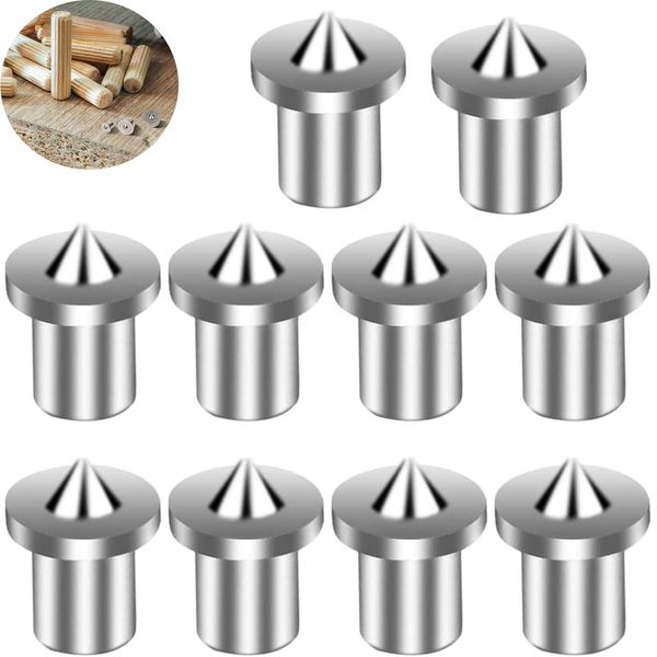 CESFONJER Dowel Pin Center Woodworking Alignment Tool Points Marker Drill Center, 6 mm Dowel Drill Center Points Pin Set (10 pcs)