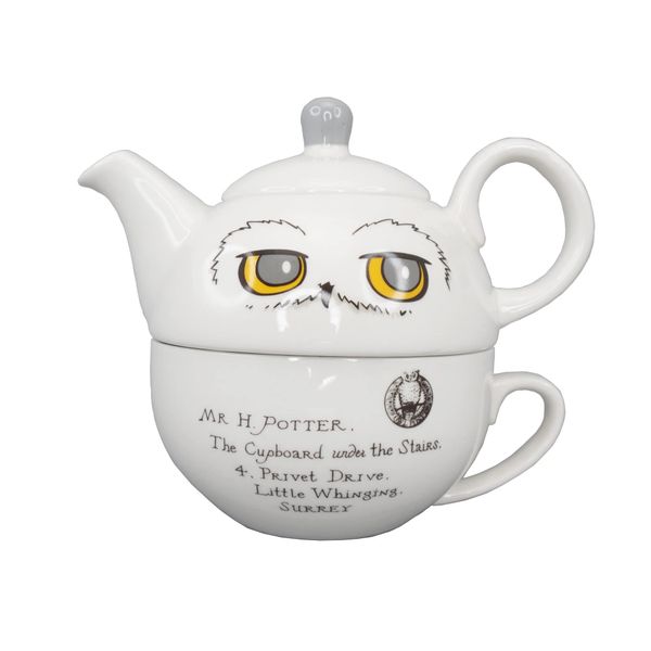 Harry Potter Half Moon Bay Hedwig Tea Set - Tea for One - Hedwig Owl Cup - Tea Pot for One - Small Teapot