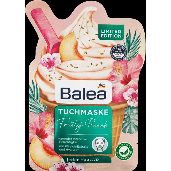 Limited Editon Tuchmaske Fruity Peach - Sınırlı Sayıda Özel Üretim Şeftali Özü Yoğun Nemlendirme Yaprak Yüz Maskesi parlak, taze bir cilt yaratır