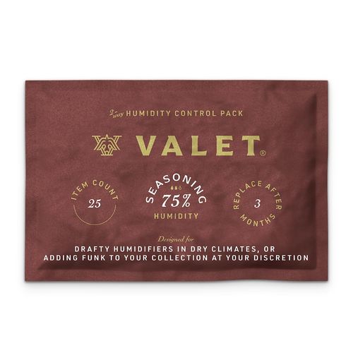 Valet 75% Two-Way Humidity Pack for Wood Container, Prevents Leaks and Controls Moisture with Natural Craft Paper Design, Individually Wrapped