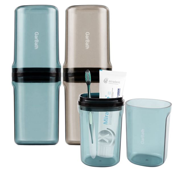 Reise Wasser Becher Set,2 Zahnbürste Etuis Zahnbürstenhalter für Zahnbürsten und Zahnpasta Kreativer Zahnputzbecher Geeignet für Camping Reisen Geschäftsreisen Zuhause Schule