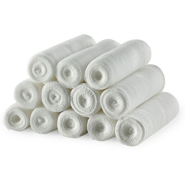 Gauze Bandage Rolls - 4 Yards Per Roll of Sterile Medical Grade Gauze Bandage and Stretch Bandage Wrapping for Dressing All Types of Wounds and First Aid Kit by MEDca, (3" Pack of 12)