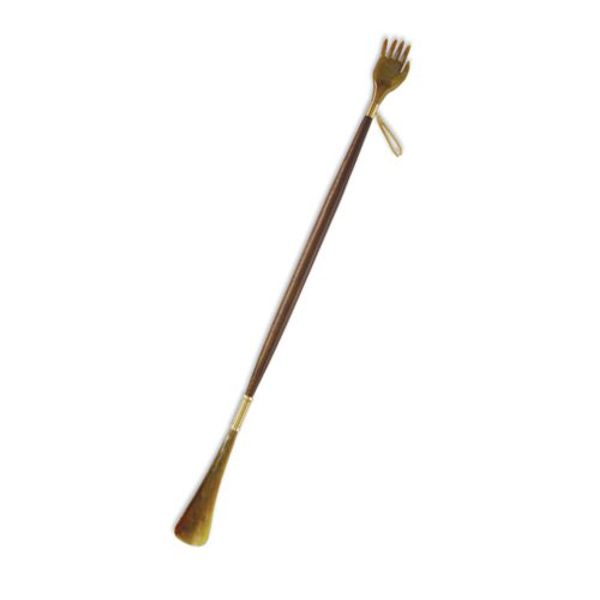 Shoehorn/Back Scratcher, With Back Scratcher Handle. Long Reach At 29 Inches Long. Made In Italy.