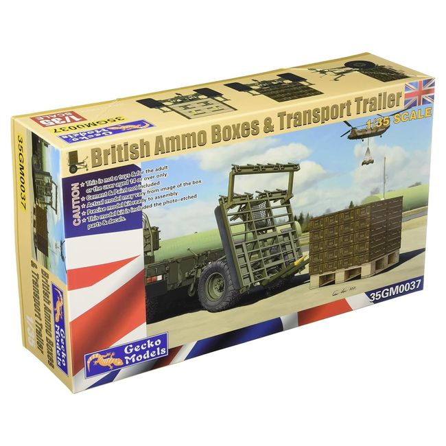 GEC35GM0037 1/35 British Army Ammo Box, Pallet, Trailer Set, Plastic Model